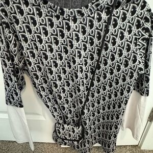 Dior Black & White Monogram Knit Top with Crossbody detachable.